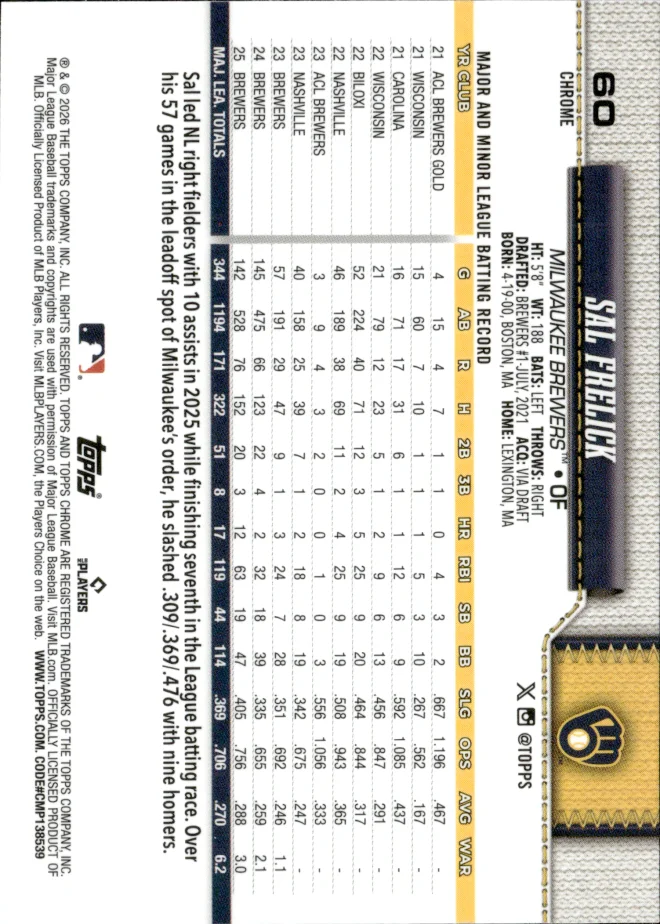 Sal Frelick card back