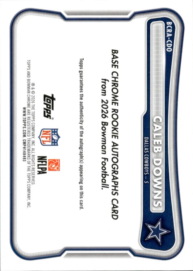 Caleb Downs card back