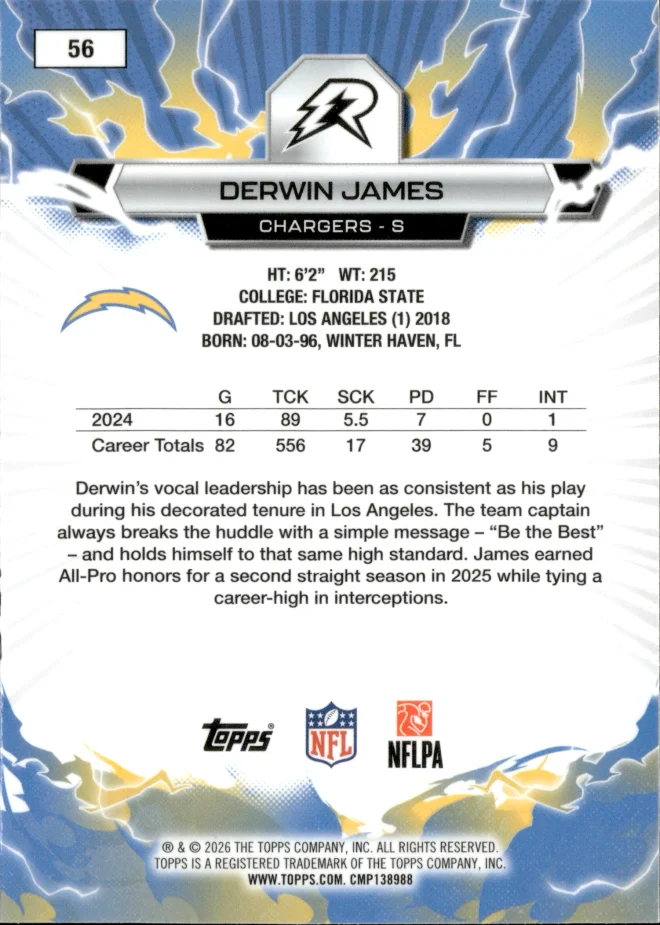 Derwin James card back