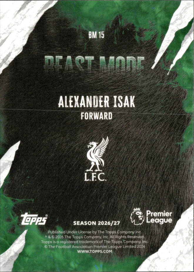 Alexander Isak card back
