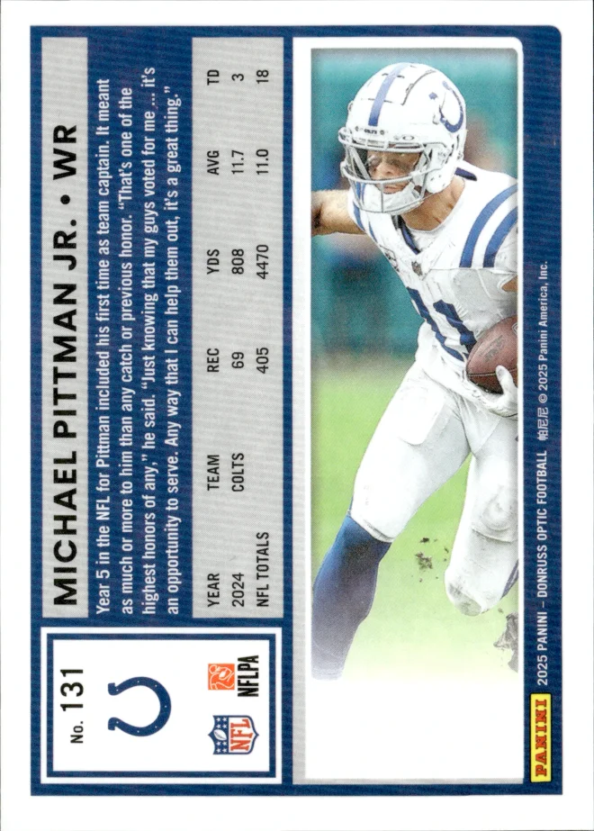 Michael Pittman Jr. card back