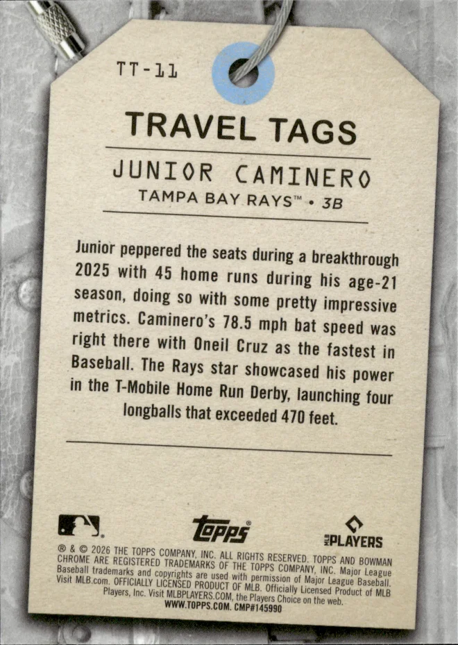 Junior Caminero card back