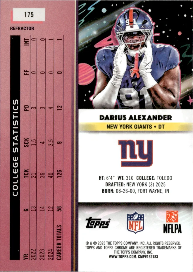 Darius Alexander card back