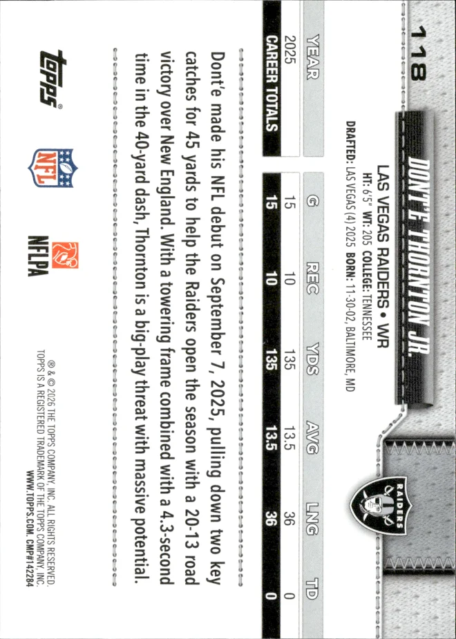Dont'e Thornton Jr. card back