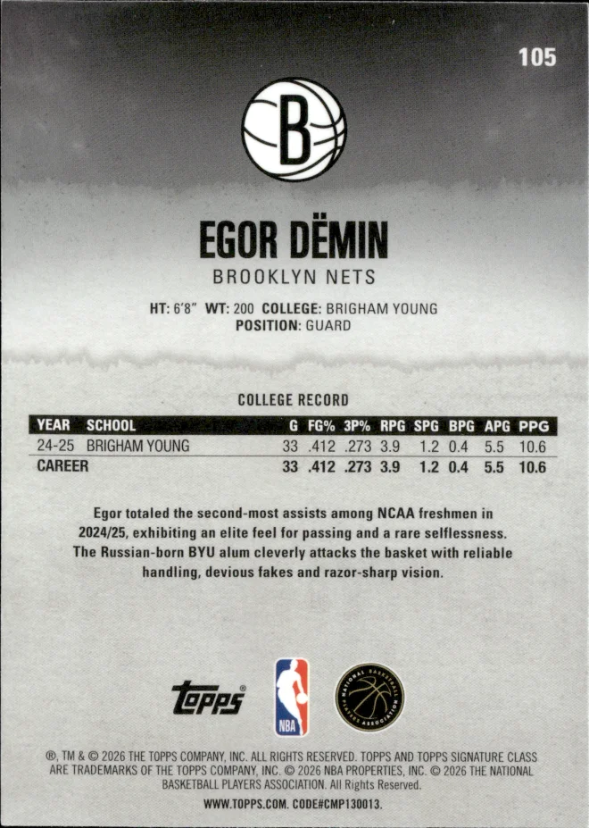 Egor Dëmin card back