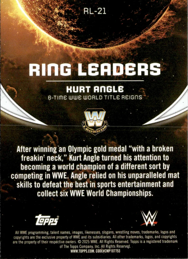 Kurt Angle card back