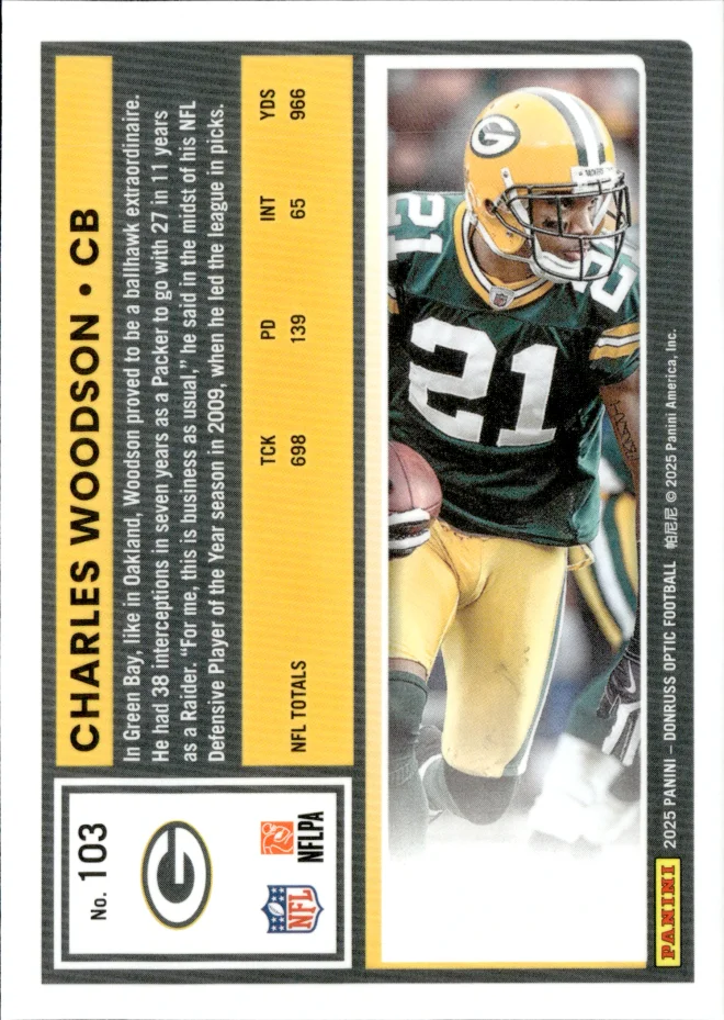 Charles Woodson card back