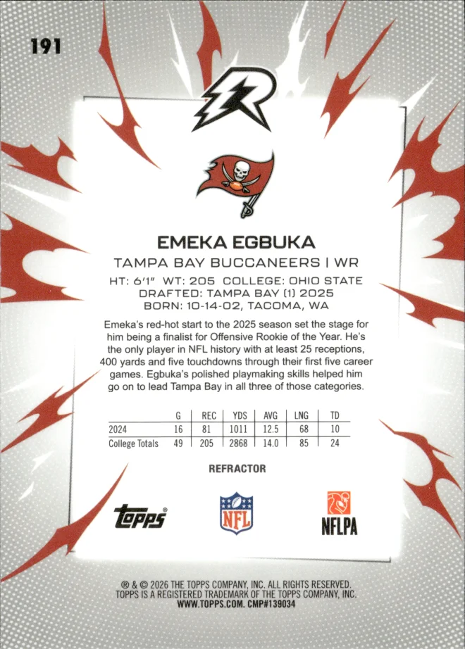 Emeka Egbuka card back