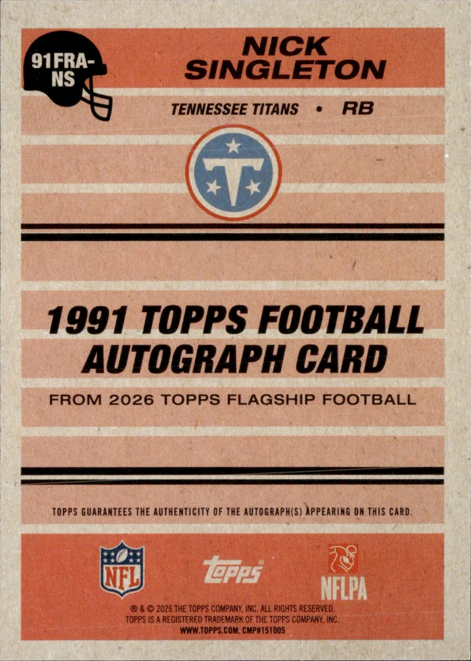 Nick Singleton card back