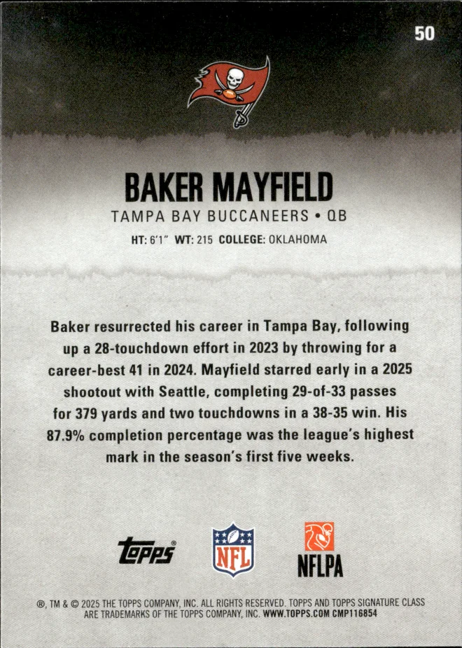 Baker Mayfield card back