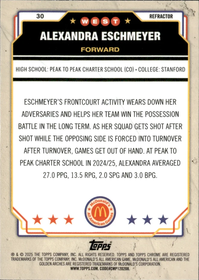 Alexandra Eschmeyer card back