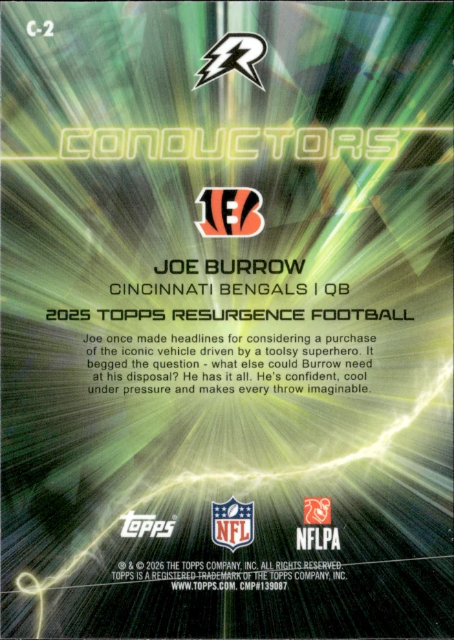 Joe Burrow card back