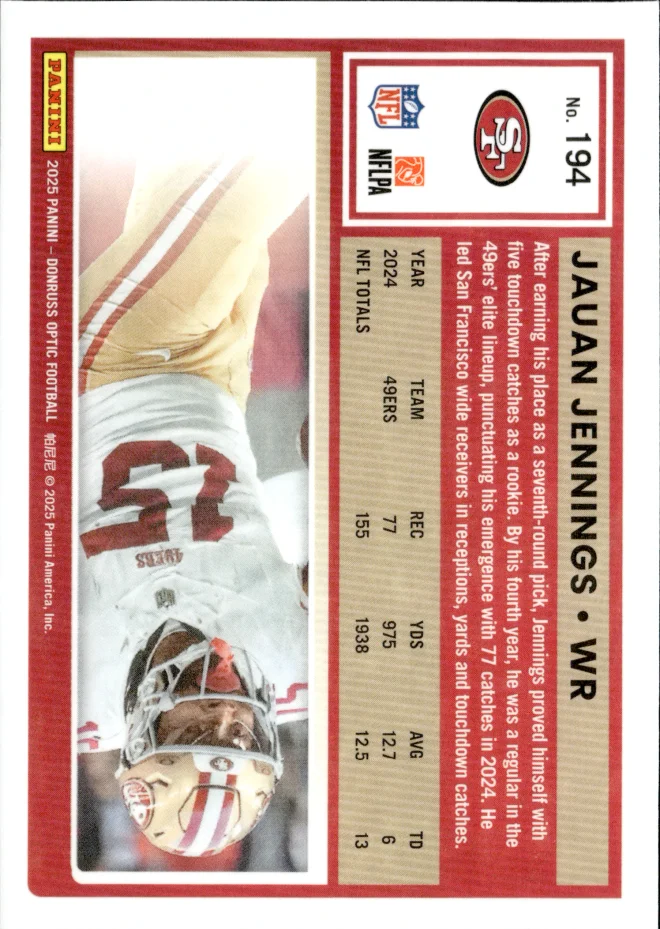 Jauan Jennings card back