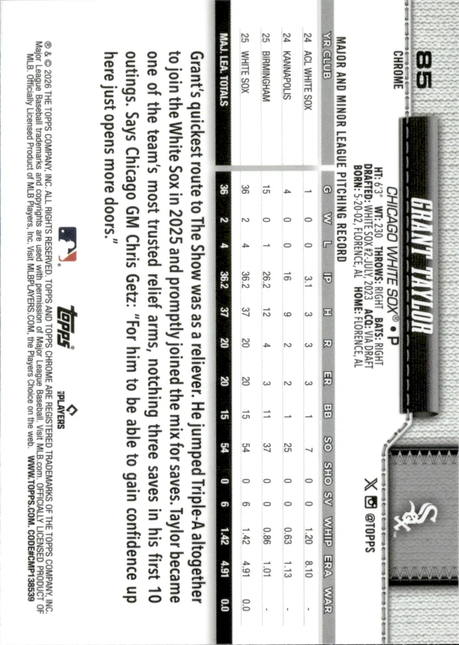 Grant Taylor card back