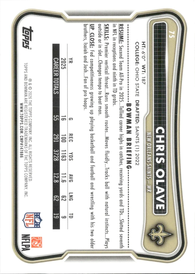 Chris Olave card back
