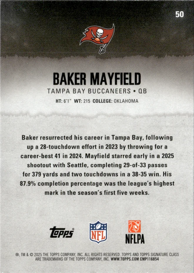 Baker Mayfield card back