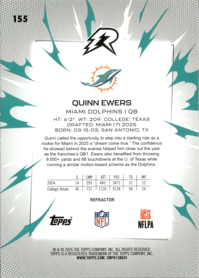 Quinn Ewers card back