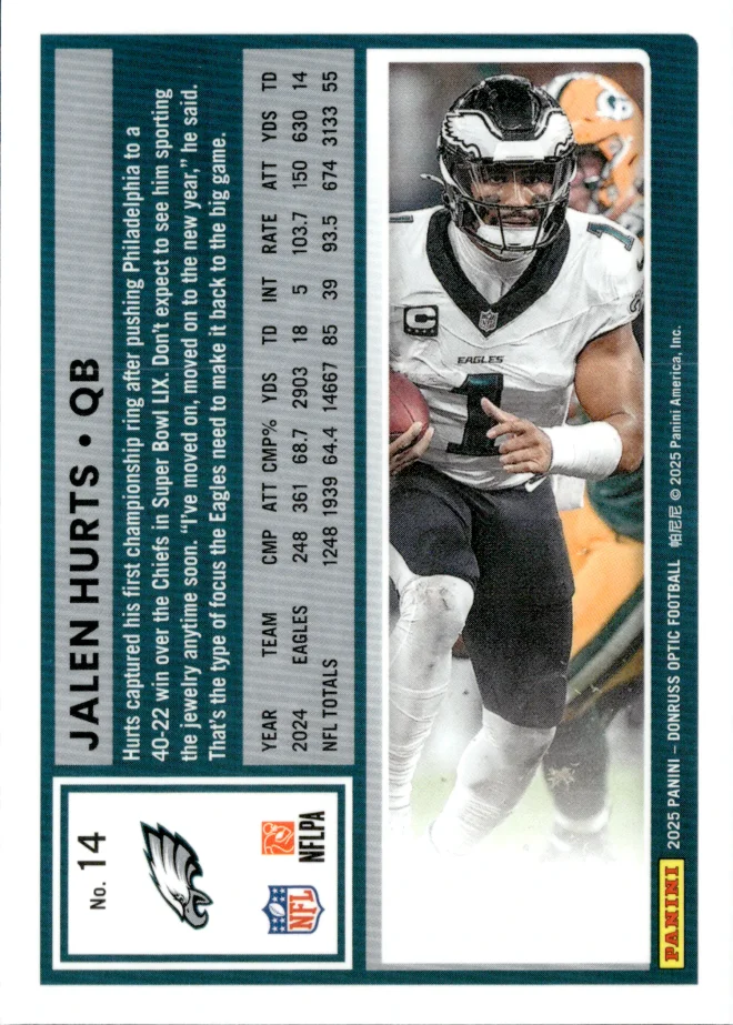 Jalen Hurts card back