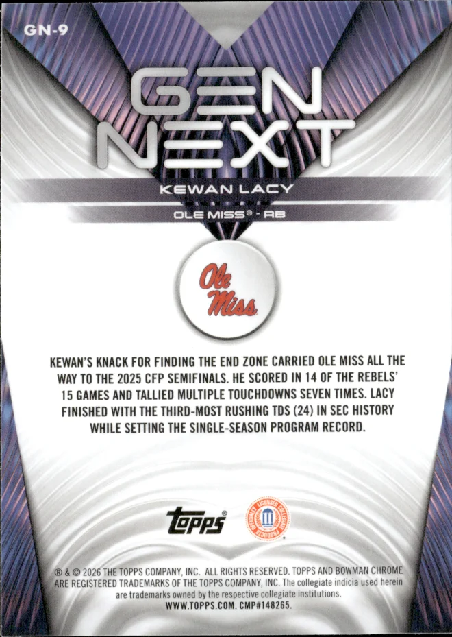 Kewan Lacy card back