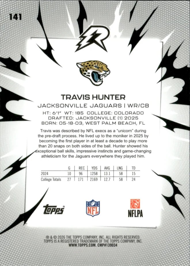 Travis Hunter card back