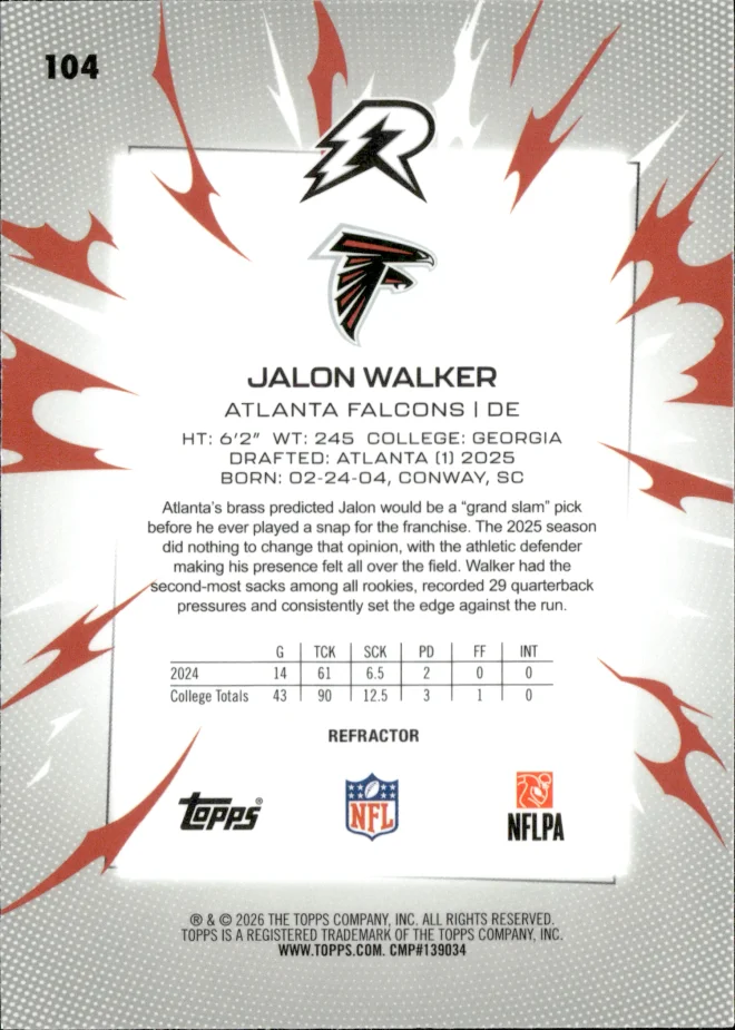 Jalon Walker card back