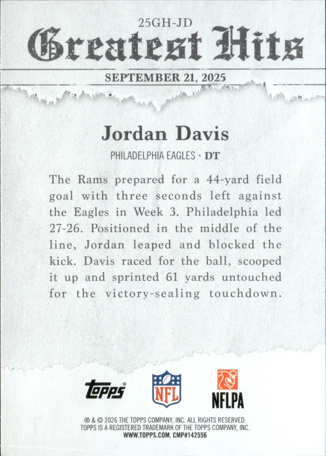 Jordan Davis card back