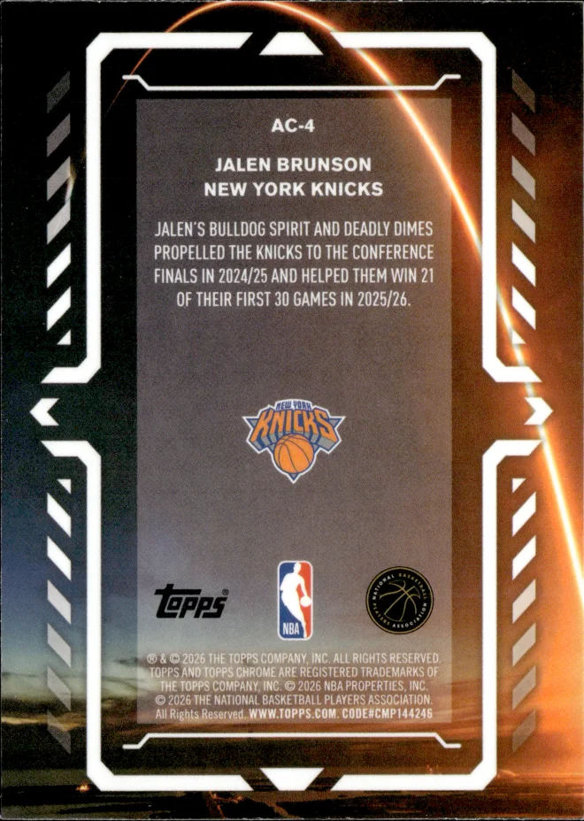 Jalen Brunson card back
