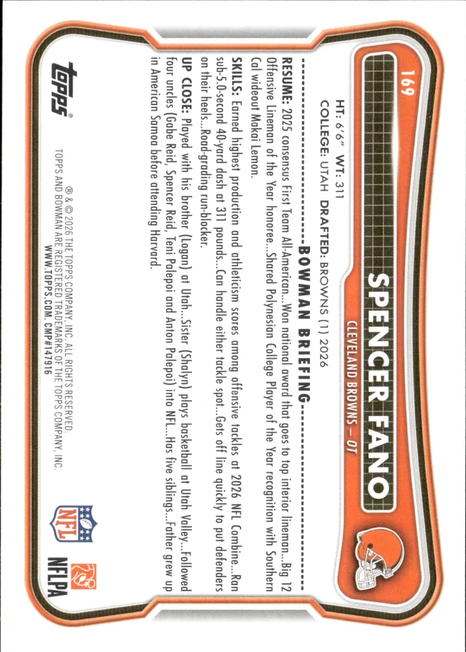 Spencer Fano card back