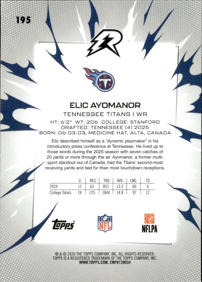 Elic Ayomanor card back