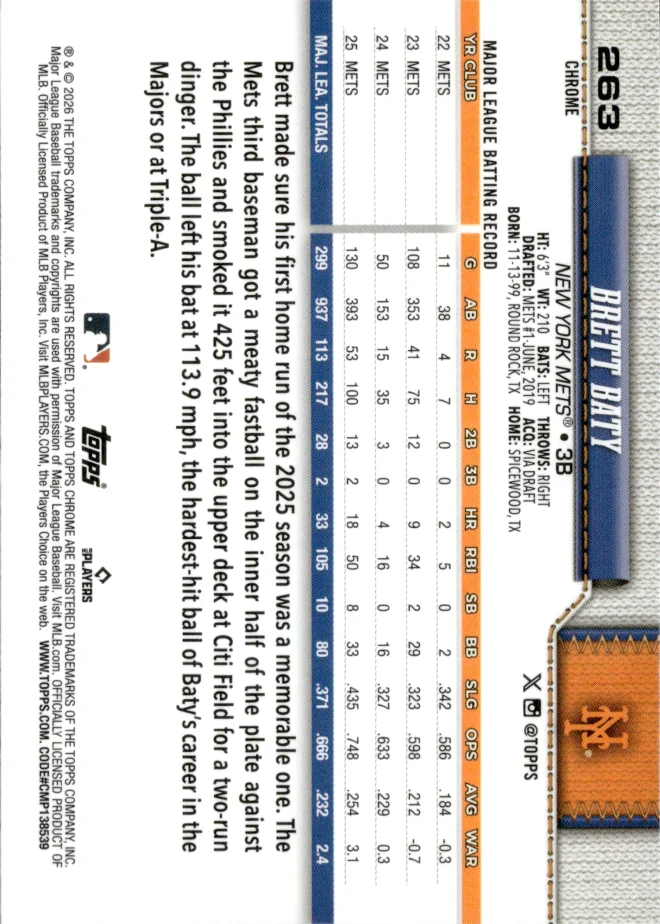 Brett Baty card back