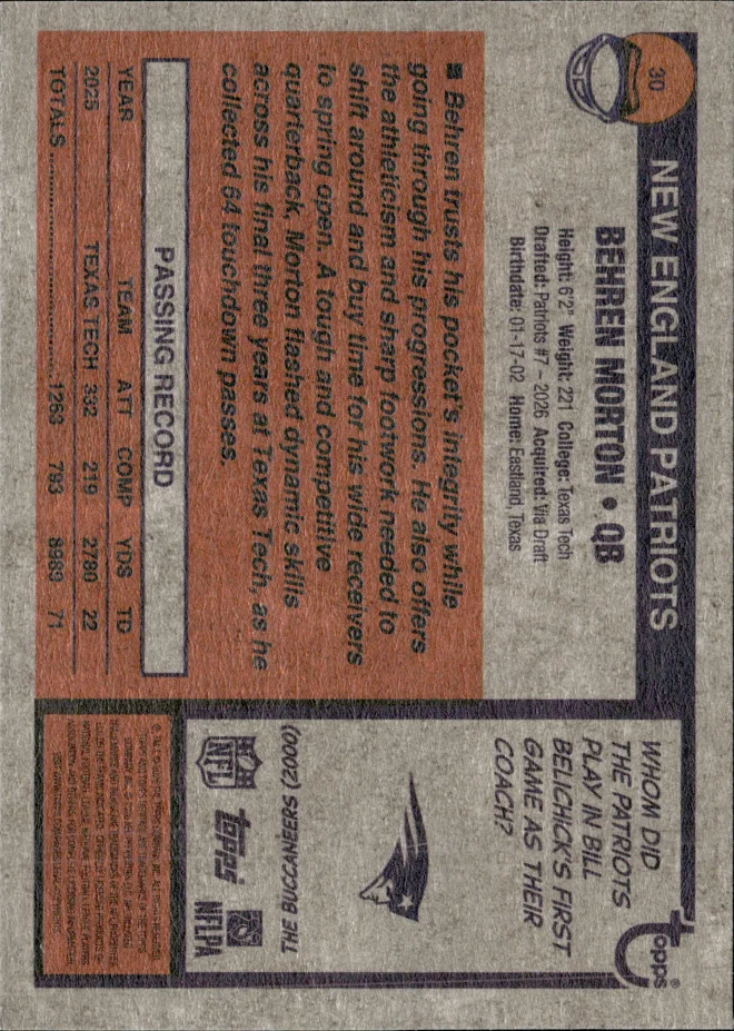Behren Morton card back