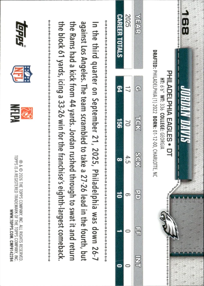 Jordan Davis card back