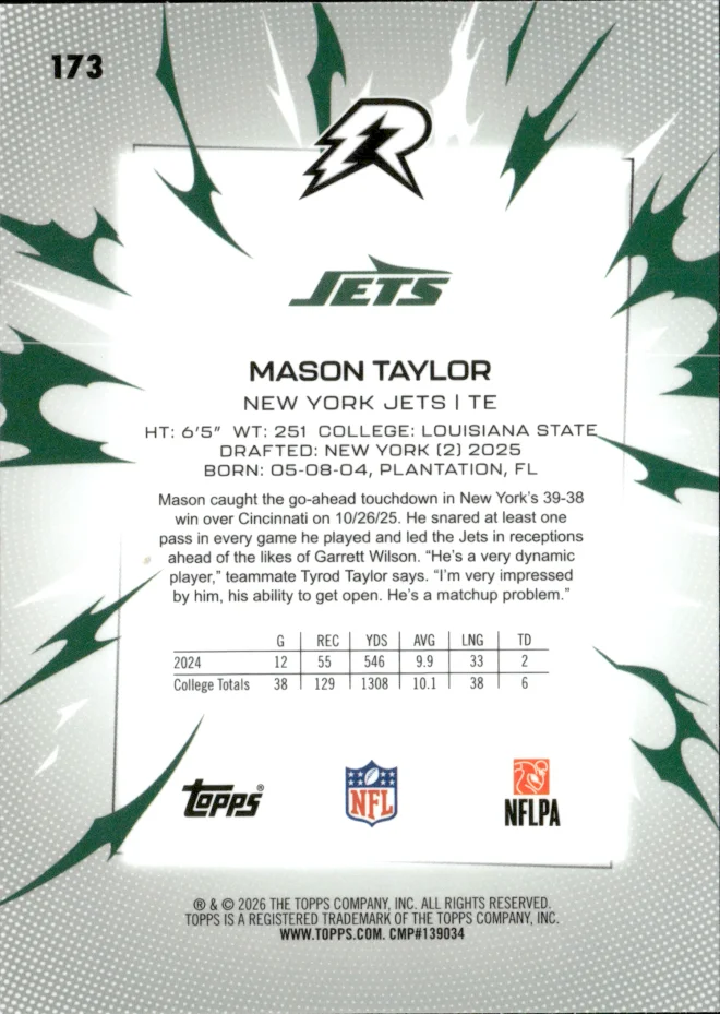 Mason Taylor card back