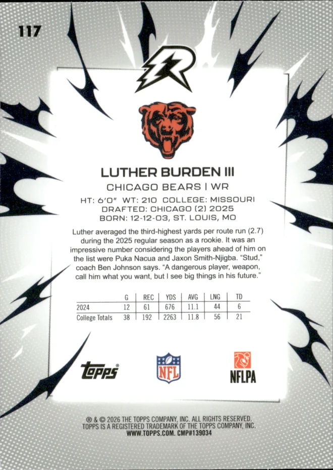 Luther Burden III card back