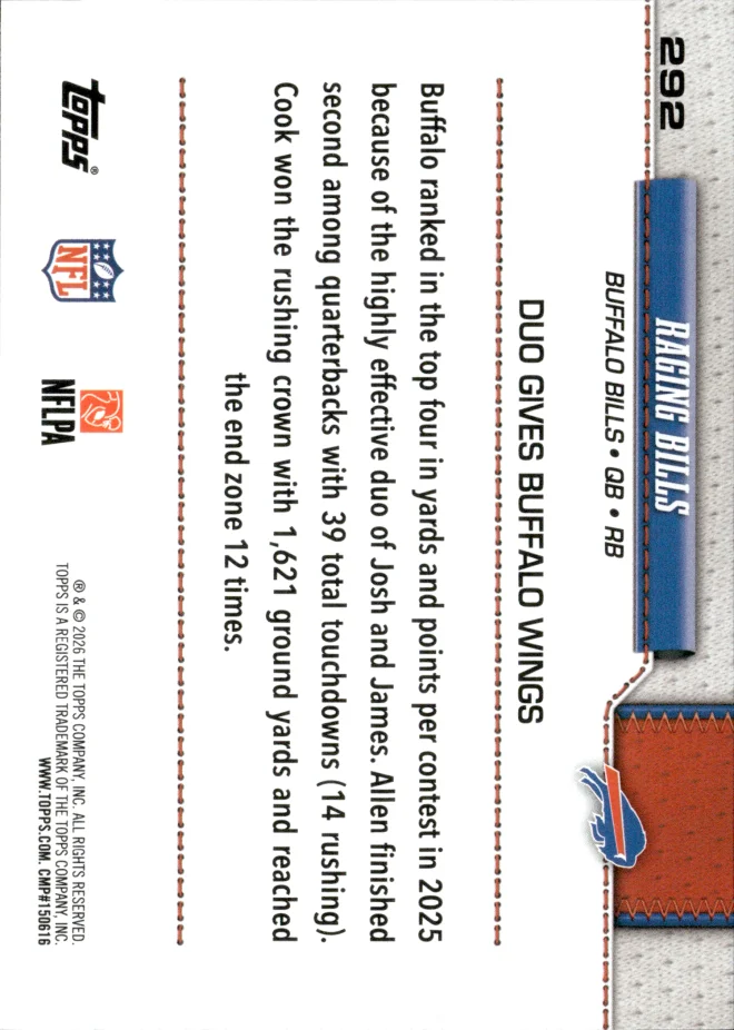 Josh Allen / James Cook card back