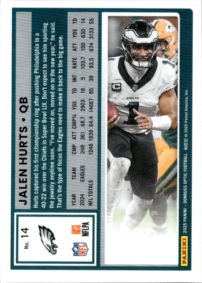 Jalen Hurts card back