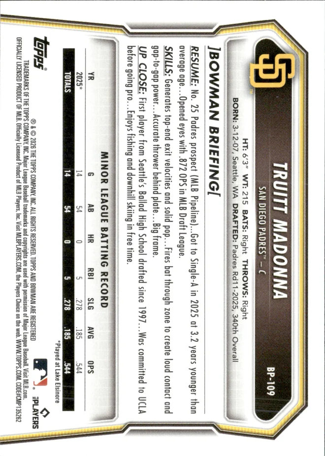 Truitt Madonna card back