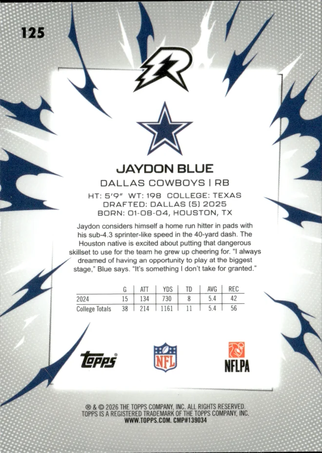 Jaydon Blue card back