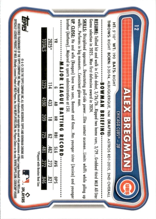 Alex Bregman card back