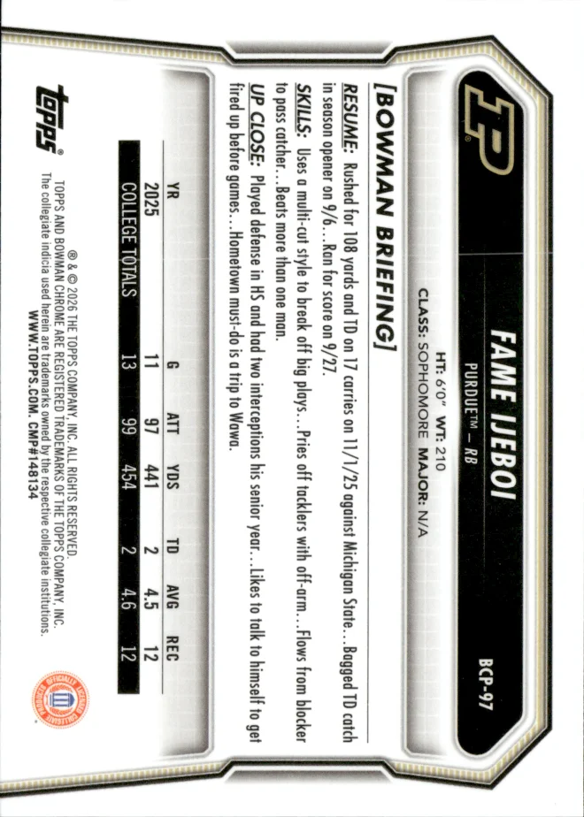 Fame Ijeboi card back