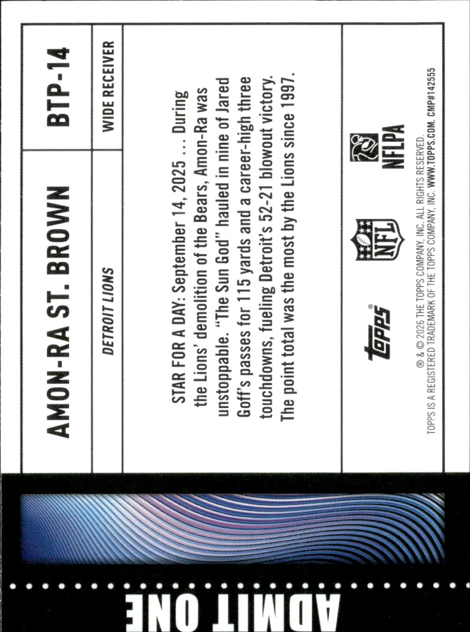 Amon-Ra St. Brown card back