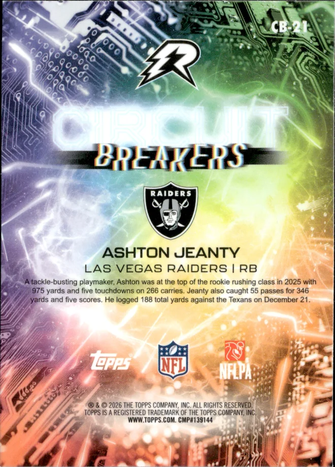Ashton Jeanty card back