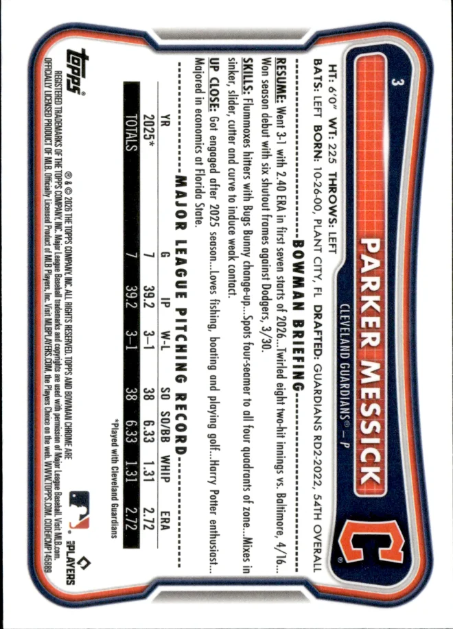 Parker Messick card back