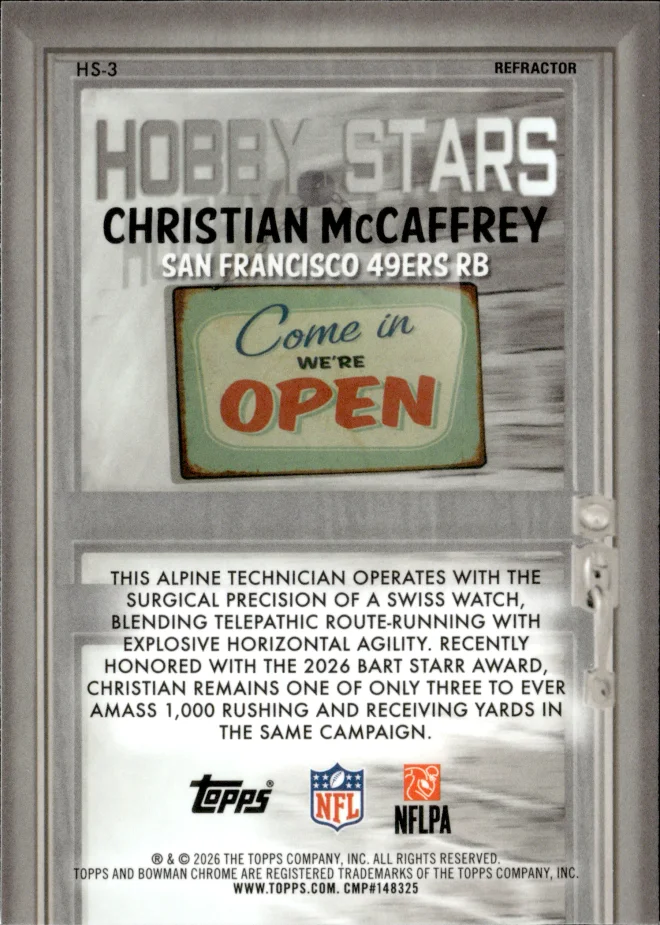 Christian McCaffrey card back