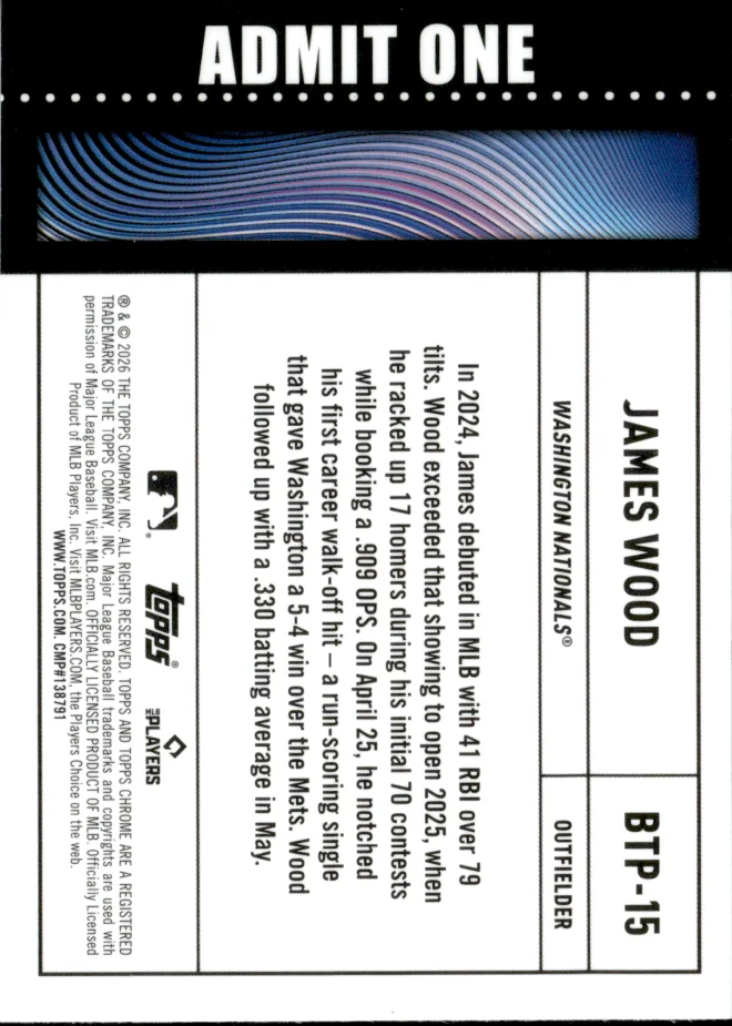 James Wood card back