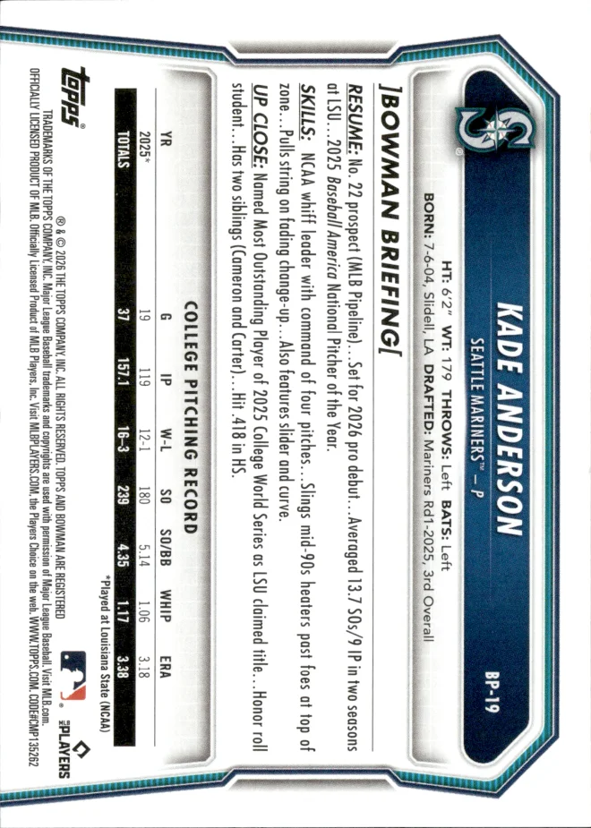 Kade Anderson card back
