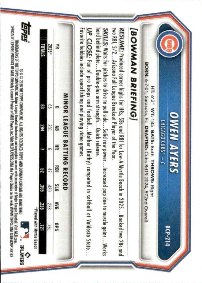 Owen Ayers card back