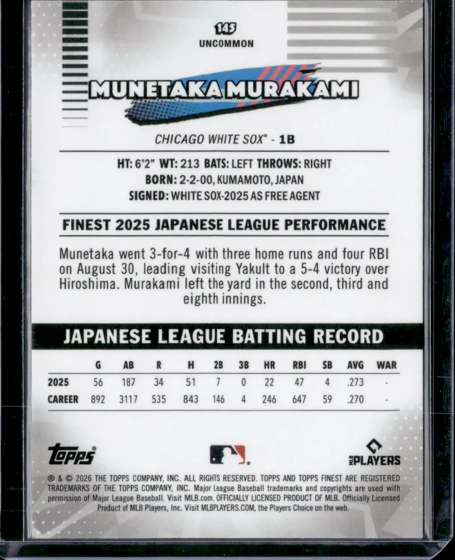 Munetaka Murakami card back