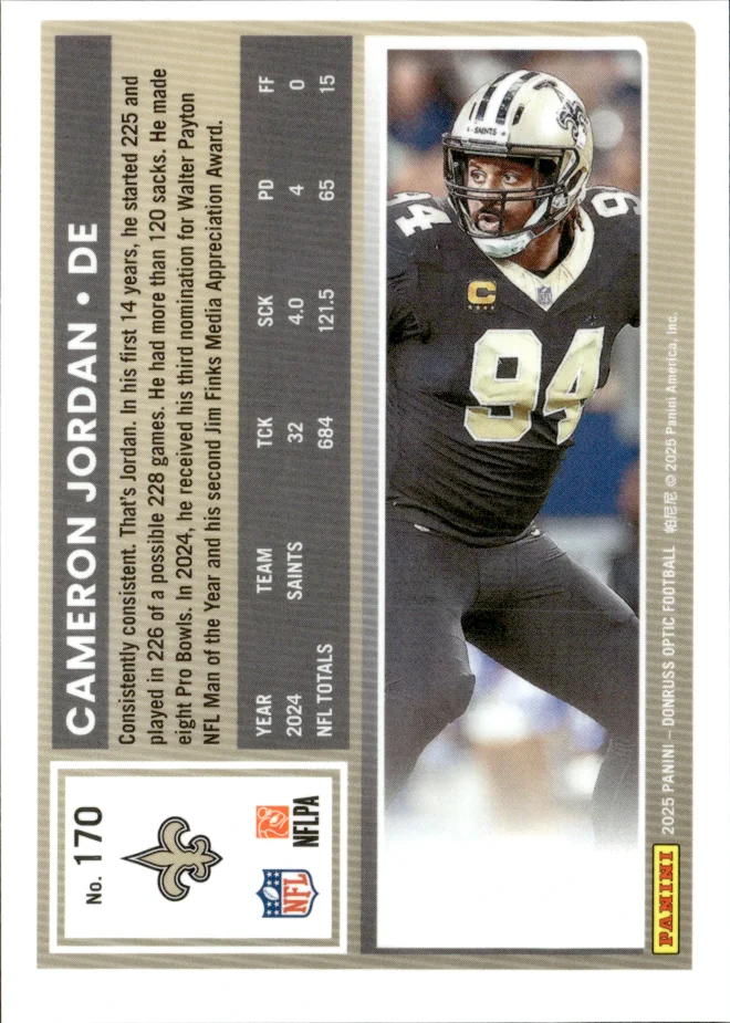 Cameron Jordan card back
