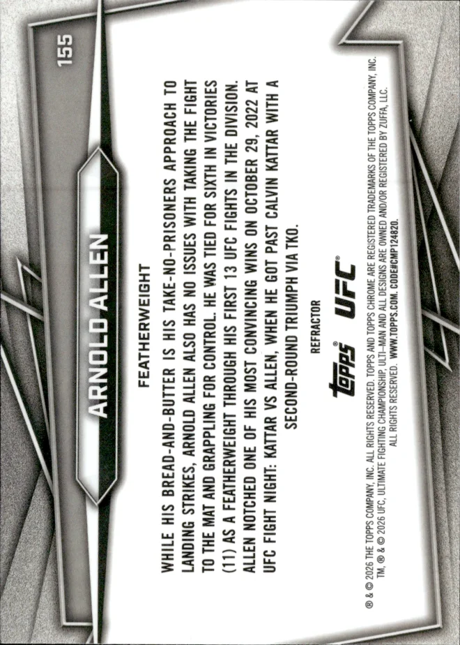 Arnold Allen card back